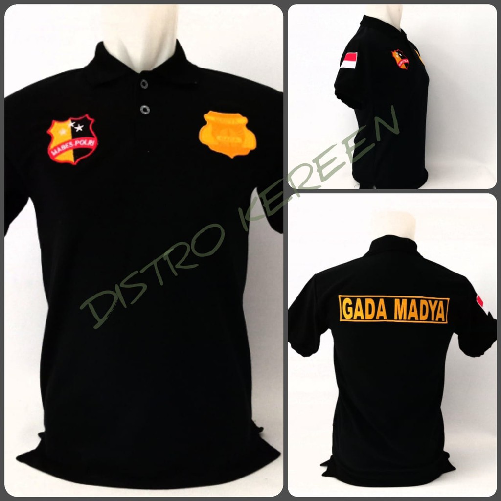 Baju Kaos Pendek Polo Hitam GADA MADYA