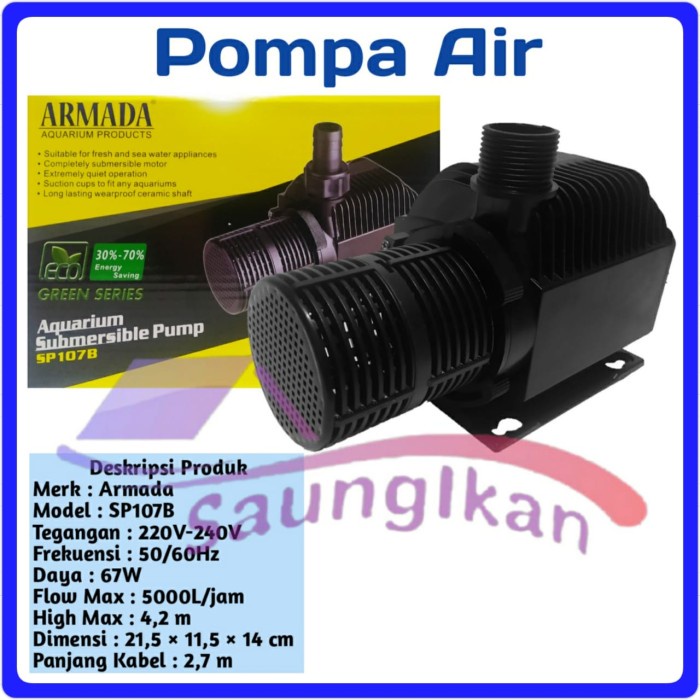 Pompa Air Power Head Aquarium Kolam Hidroponik ARMADA SP 107B 107 B