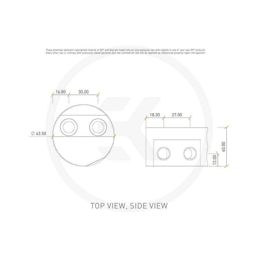 EKWB EK RES X3 - Bottom WHITE