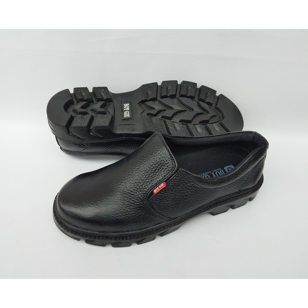 SEPATU SAFETY KULIT BOYGIE 065 SLIP ON/SEPATU PROYEK/SEPATU SAFETY TAHAN MINYAK DAN PANAS