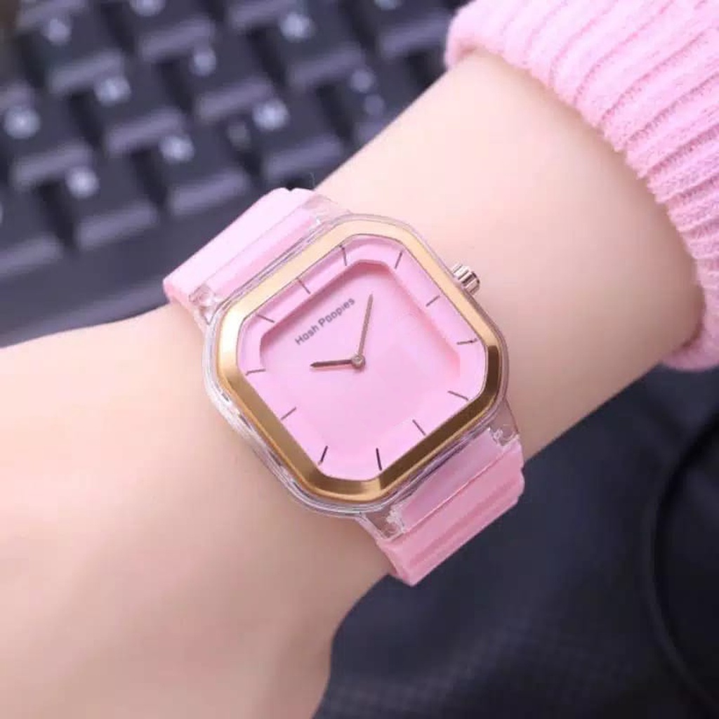 BRGUNIK Jam Tangan Wanita Hosh Poppies Kotak Tanggal Crono Hiasan HP-60 JT036