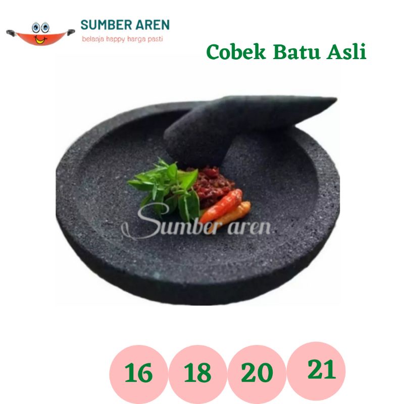 Cobek + Ulekan Cobek Batu Cobek Batu Asli Coet Gunung Batu Asli 1 set