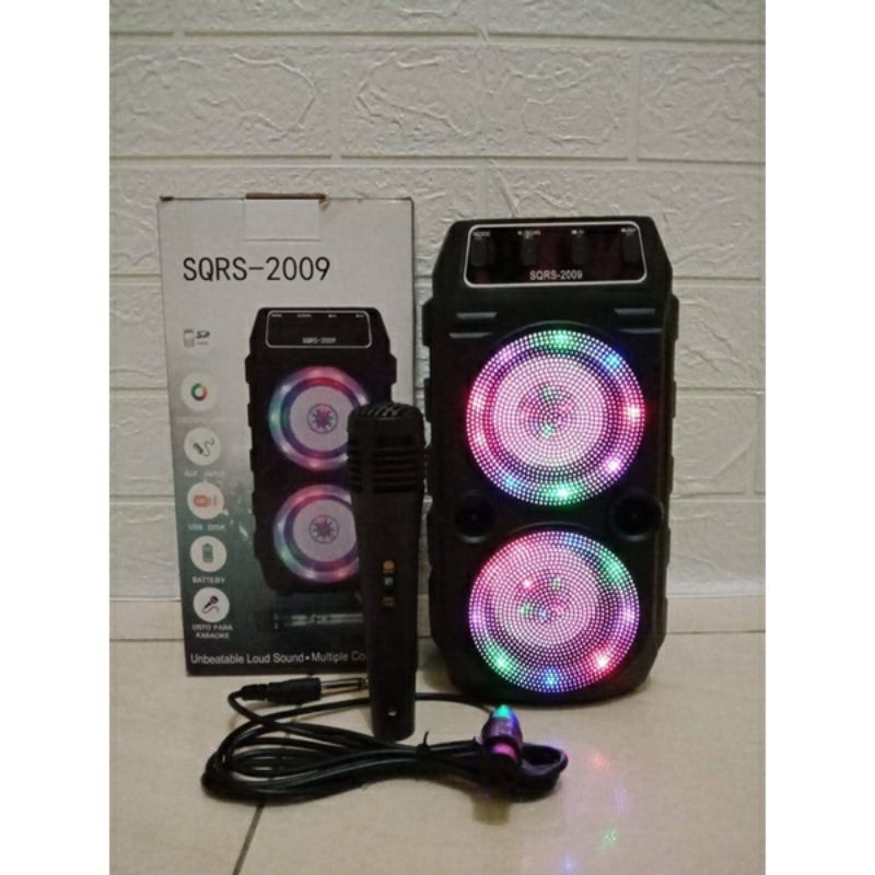 Speaker Bluetooth SQ 2009 SET MIC Speaker Dual LED BASS murah