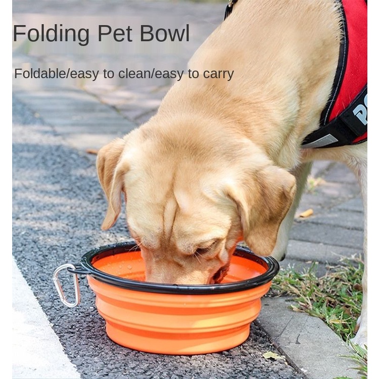 Mangkuk Lipat Makan Anjing Kucing Lipat Bowl Foldable Collapsible  ST366