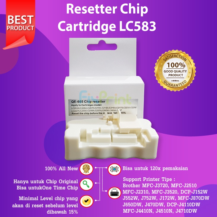 Resetter Cartridge Tinta LC583 LC-583 535 LC535 LC539 Brother MFC-J3720 J2510 J3520 J100 J200 J105