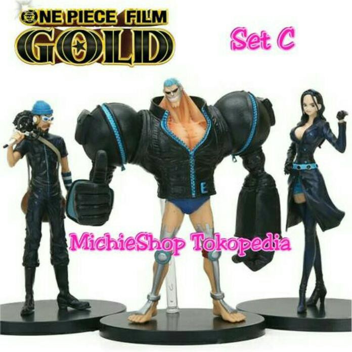 Action Figure Anime One Piece Gold Movie Set C / Usop Franky Robin