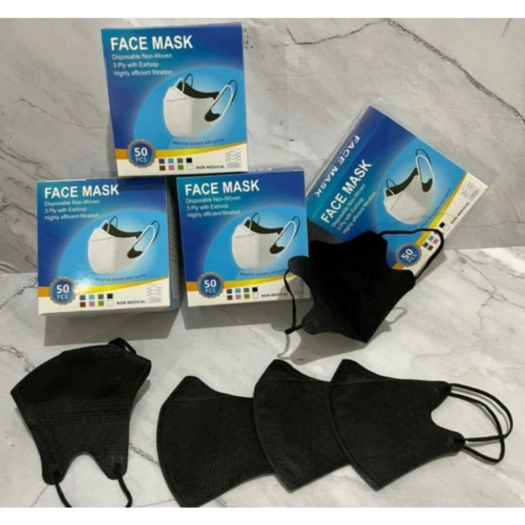 Masker Duckbill Isi 50 Pcs Hitam dan Putih