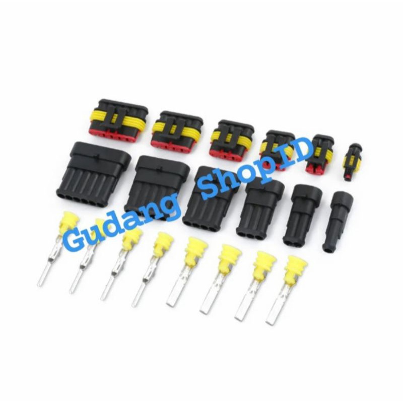 Socket Waterproof / Soket Kabel Motor Mobil – Konektor Anti Air 1–6 Pin Skun Male Female