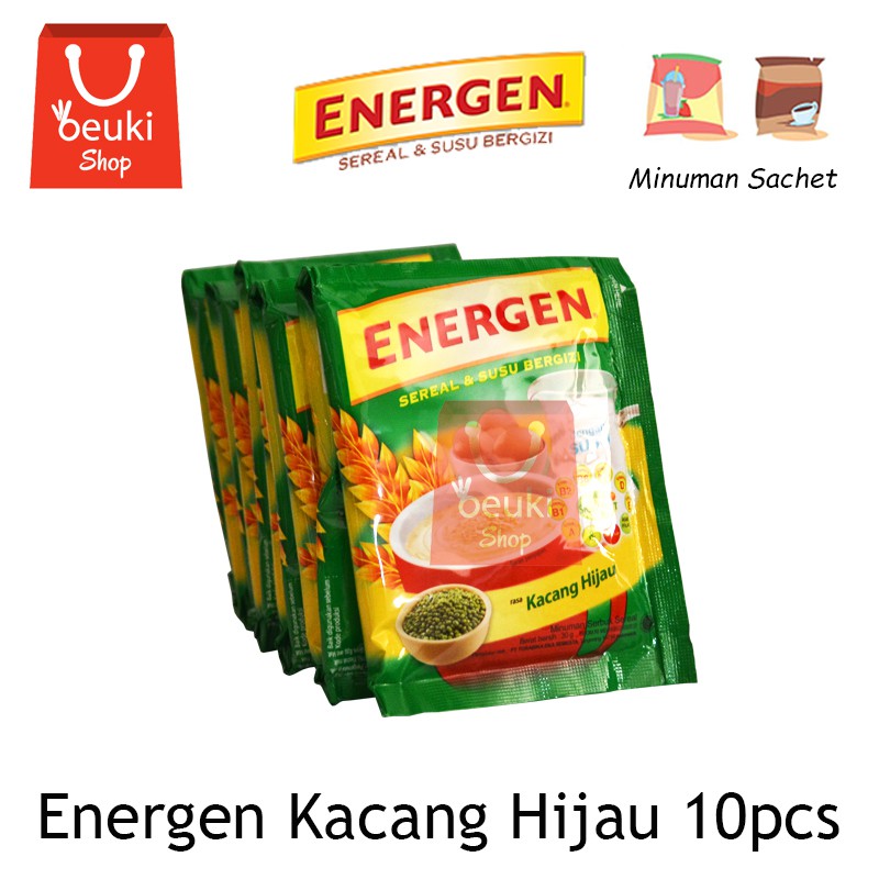 

RENCENG Energen Kacang Hijau Minuman Sereal Susu Bergizi - 10pcs x 29gr