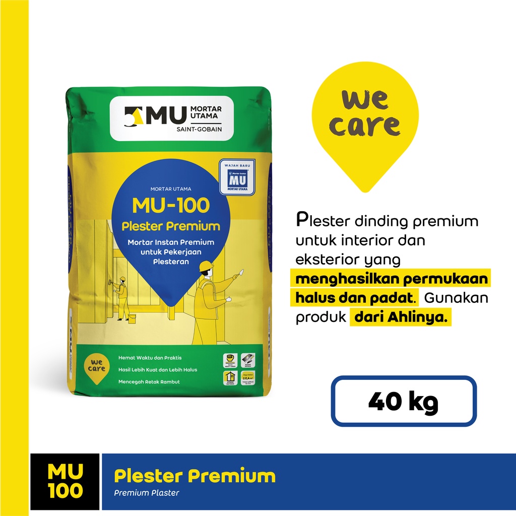 Mortar Utama MU-100 Premium Plester 40Kg