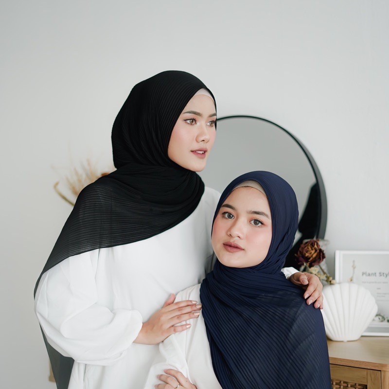 Pashmina Plisket Shawl Tanpa Garis Tengah/Pashmina Plisket Pashmina Diamond crep/Pashmina 175x75