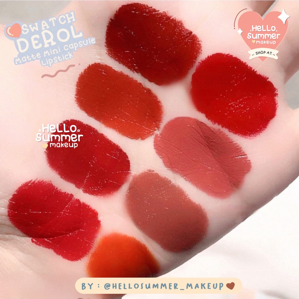 𝐌𝐀𝐓𝐓𝐄 𝐋𝐈𝐏𝐒𝐓𝐈𝐂𝐊 - Derol Little Monster Capsule Mini Matte Lipstick 8 Color Set Longlasting Waterproof Cute Design