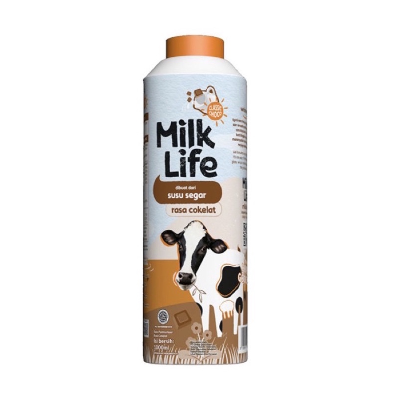 

milk life chocolate coklat 1lt murah segar original gosend instant