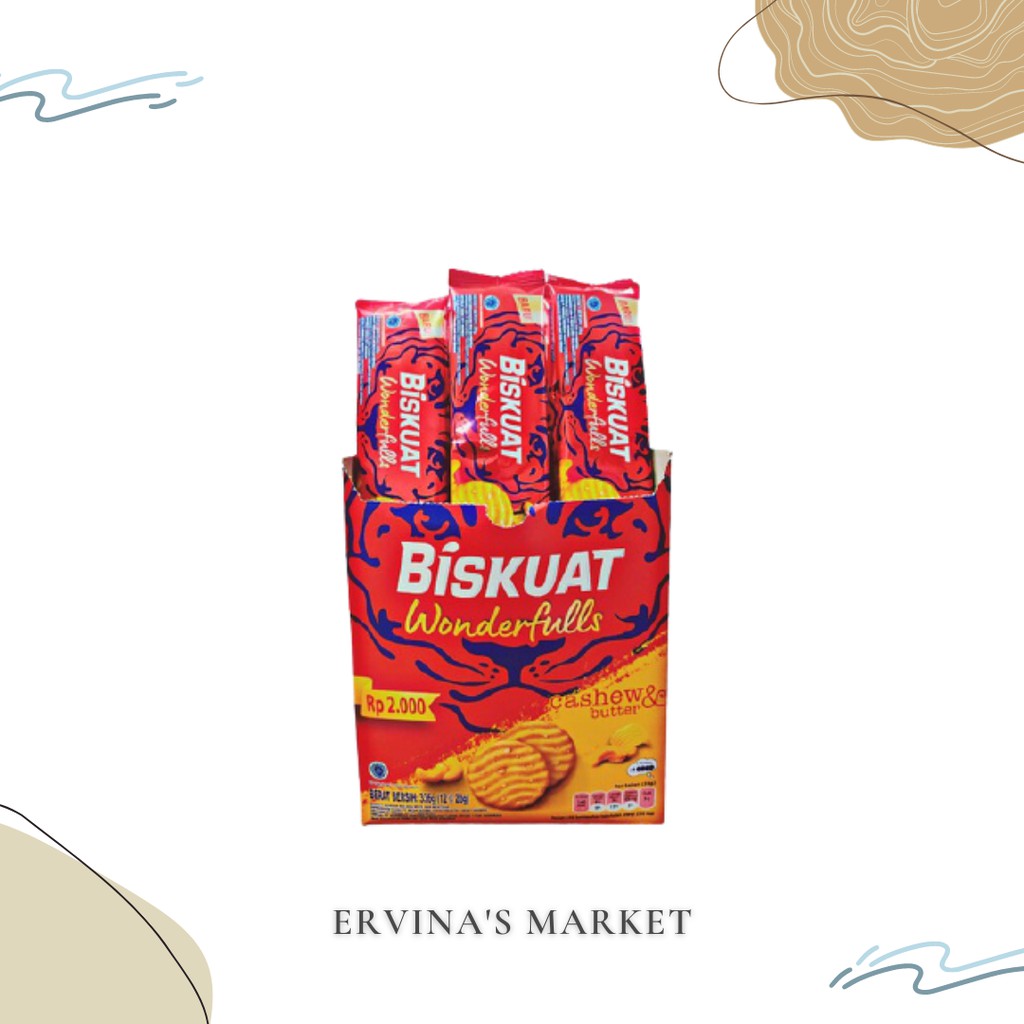 

Biskuat Wonderfulls Cashew & Butter eceran isi 4