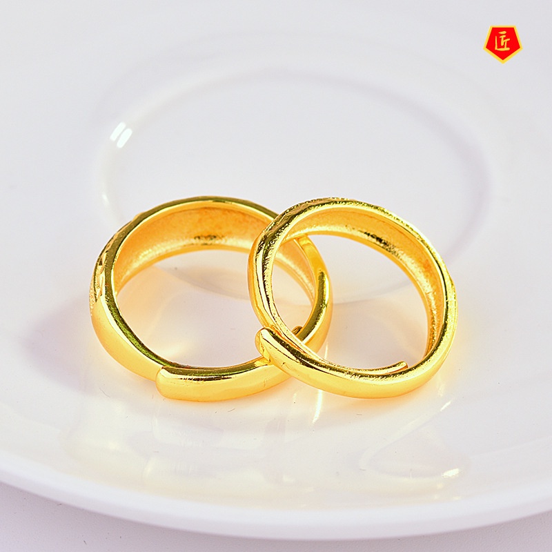 [Ready Stock]Temperament Personality Gold Couple Ring