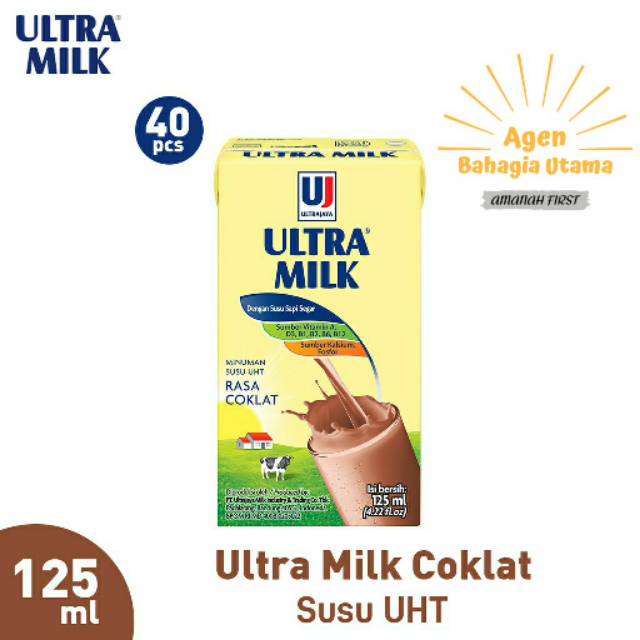 

SUSU UHT ULTRA MILK COKELAT 125 ML (1Box=40pcs)
