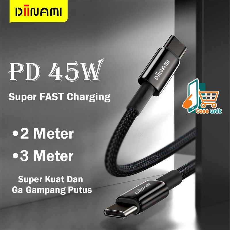 DIINAMI cable Kabel Data / Type-C ke Type-C / USB-C to USB-C / 45W Fast charging / 2 meter  &amp; 3 meter note10 note20 s21 s22 ultra MacBook air CS4686