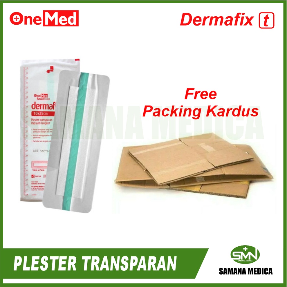Plester Transparan Steril Dermafix T 10 x 25cm ONEMED Rawat Luka ONEMED kedap air + pad/ bantalan / PCS
