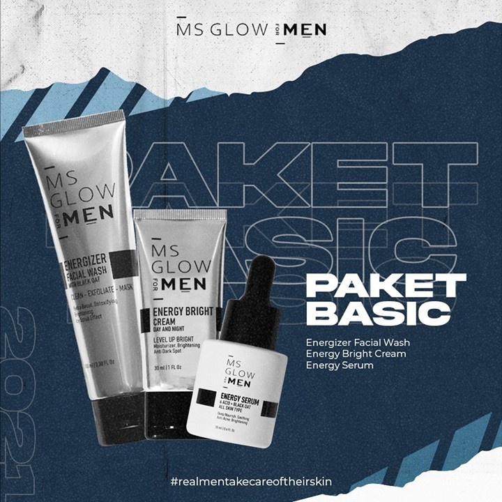 Ms Glow for men ori  - Ms Glow men skincare pria untuk wajah bersih terawat