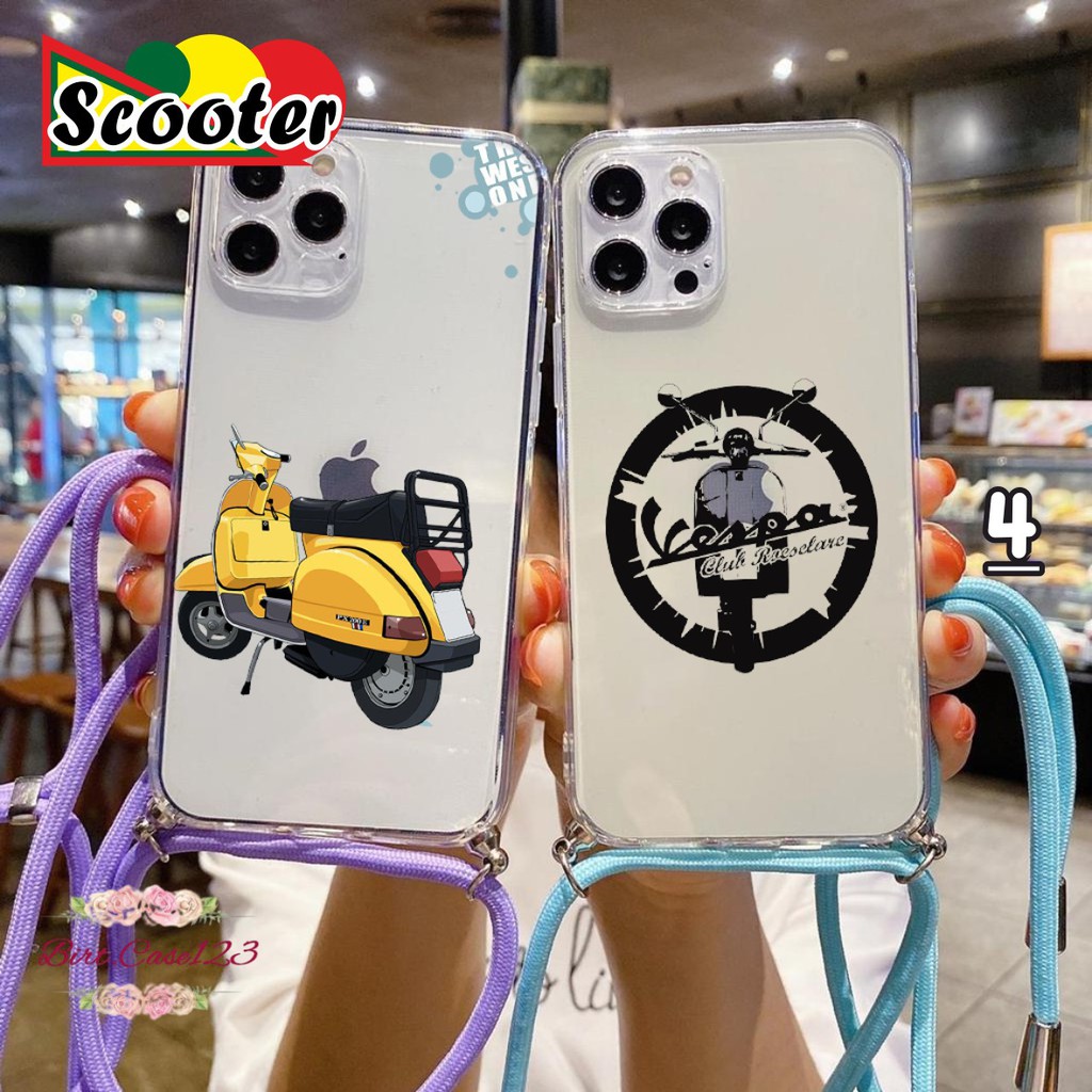 Softcase Slingcase Lanyard Bening SCOOTER Samsung Oppo Vivo Xiaomi Realme Iphone All Type BC5665