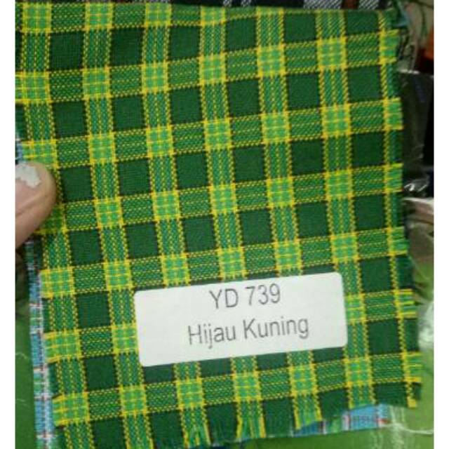 KAIN KOTAK SERAGAM ANAK TK / MOTIF KOTAK HIJAU KUNING