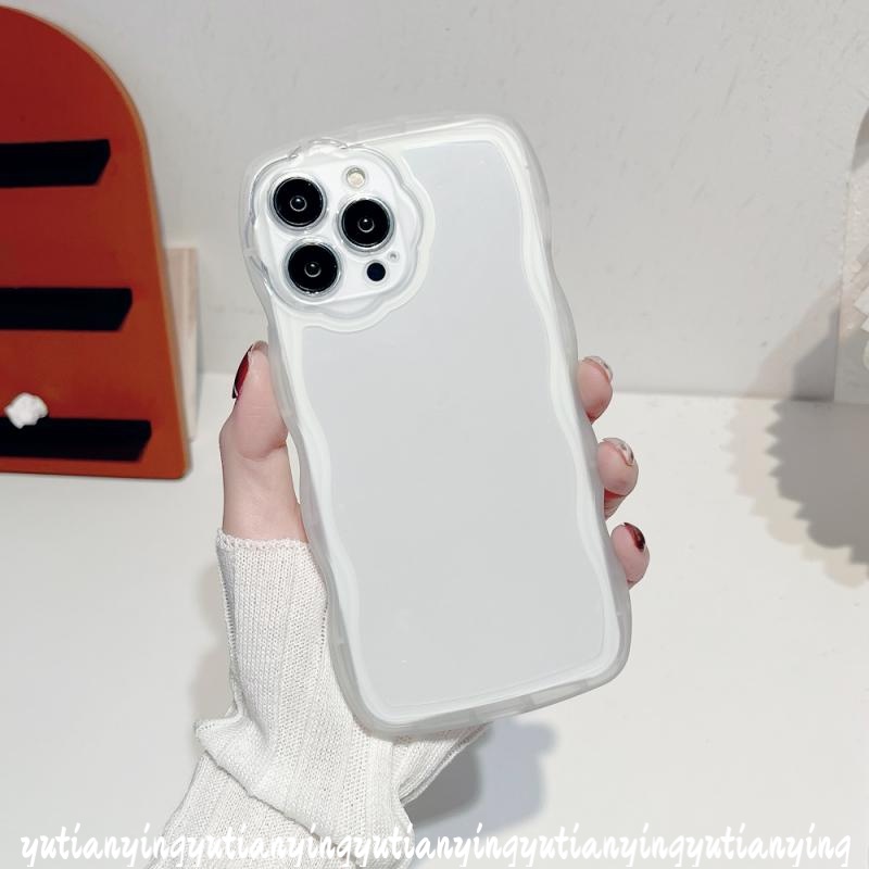 Soft Case Pelindung Lensa Kamera Bahan Tpu Motif Bunga Gelombang Tahan Banting Untuk IPhone XR 7plus 8plus 11 12 13 Pro Max 7 8 XS X SE 2020