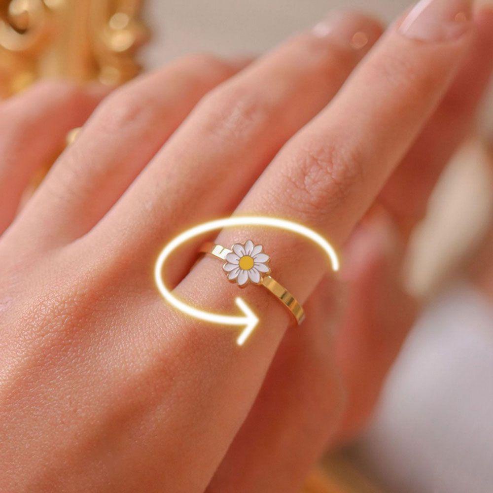 Cincin LILY Hadiah Baru Bunga Kupu-Kupu Dapat Disesuaikan