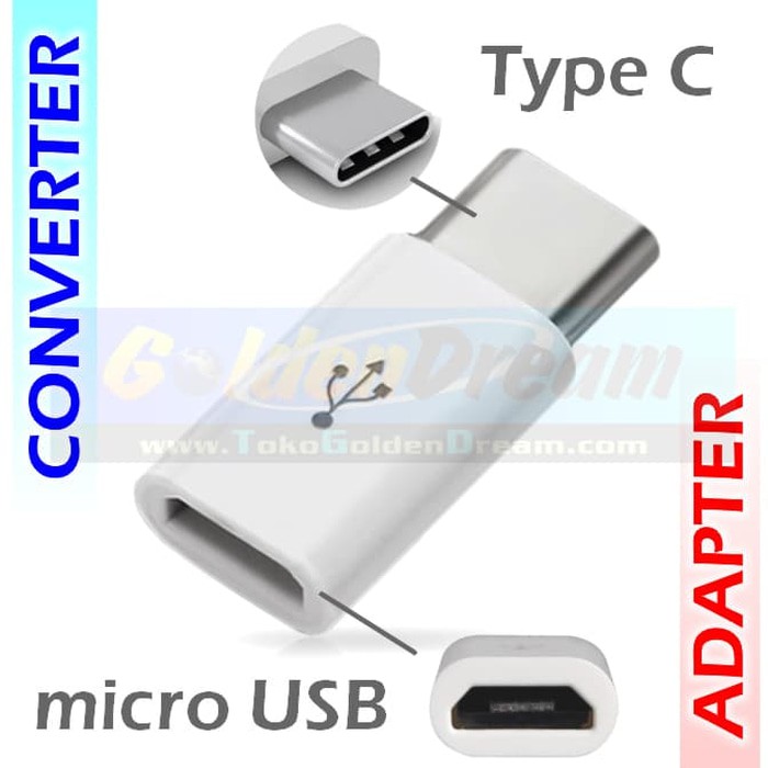 Converter micro USB to Type C Adapter Tipe Konektor 3.1 Konverter HP