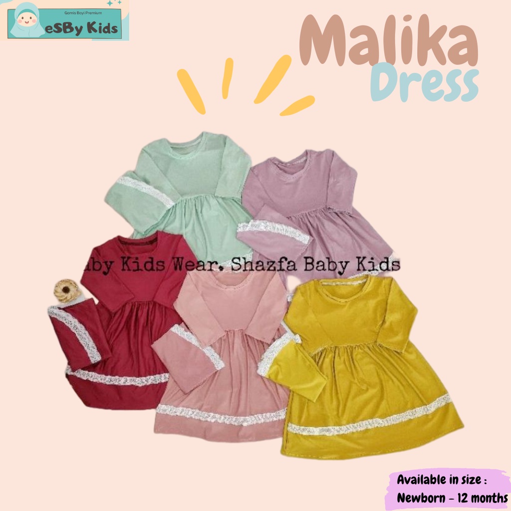 Fashion Baju Gamis Bayi Newborn Perempuan Set Jilbab Jersey Premium New born - 12 bulan