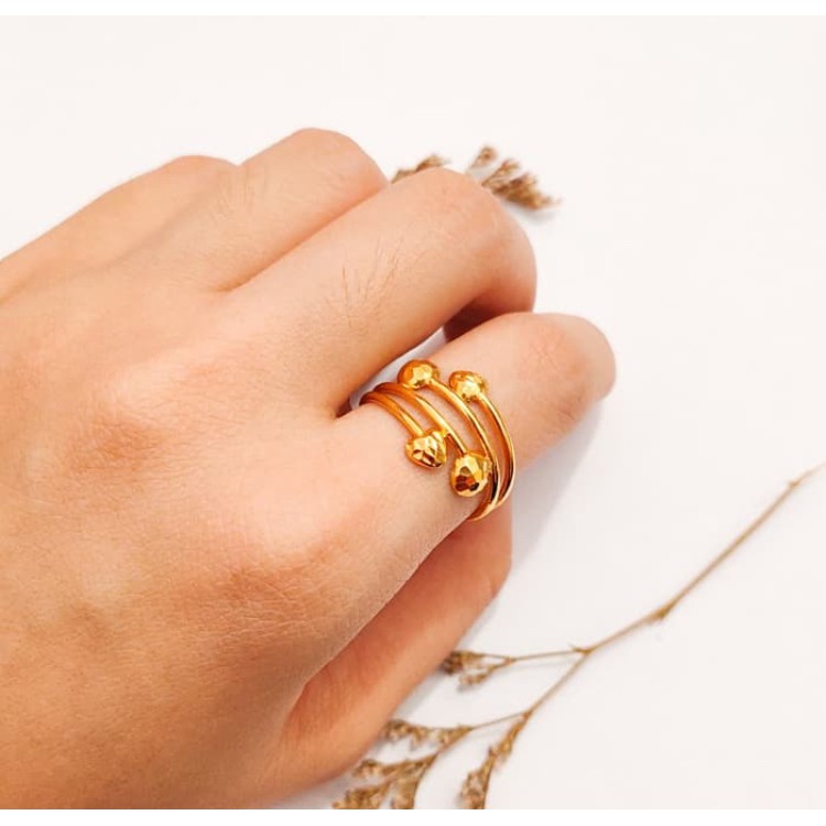 Cincin elegant model love silang emas asli kadar 700 emas asli