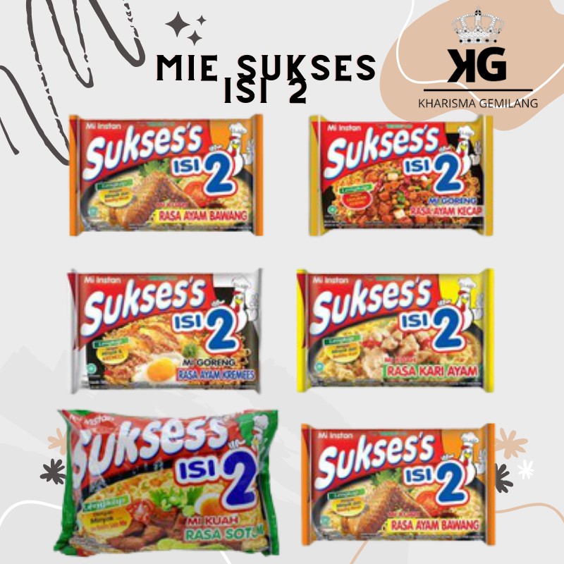 

MIE INSTAN - SS Mie Suksess Goreng Kuah Kari Ayam Bawang Kremes Kecap Soto jumbo besar isi 2 keping / bungkus WGS