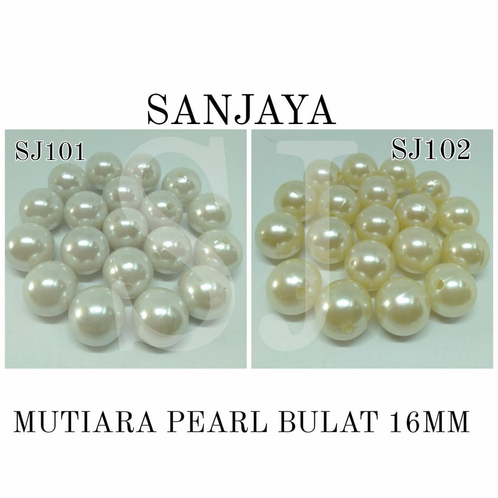 [1 Pon (450 Gram)] Manik Ringan / Mote Ringan / Mutiara Ringan Sintetis / Manik Mutiara Bulat 16Mm / Mutiara Pearl Bulat 16Mm