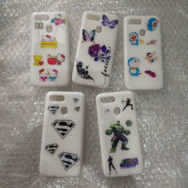 Case soft case softcase silikon silicon Oppo A5S karakter putih