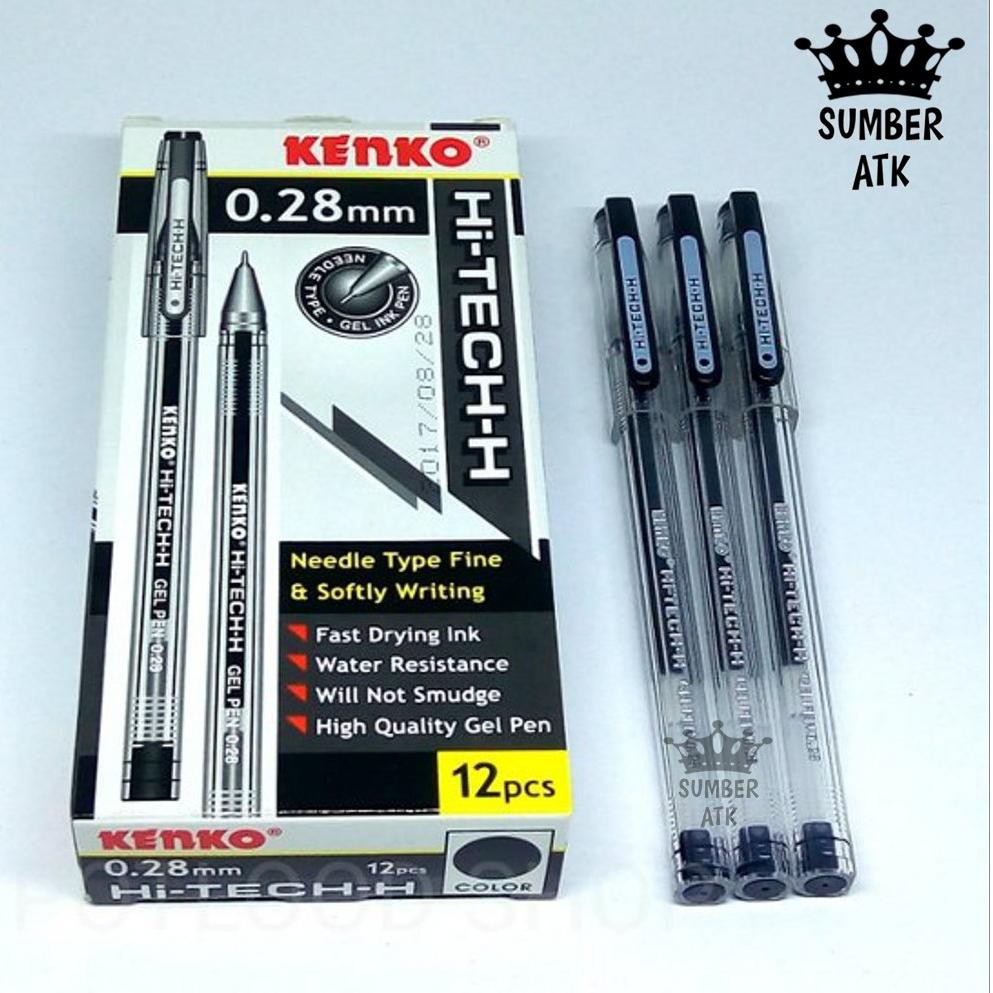 

←Kirim Langsung← 9LDJQ KENKO Gel Pen Hi Tech H 0.28 Mm Pulpen Pena Black / blue - 1 PCS 90 ←Ready St