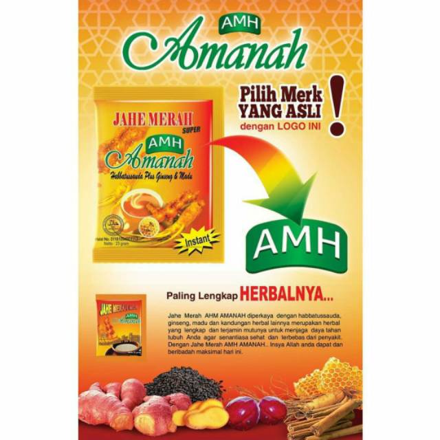 

Jahe Merah Super Amanah AMH / Instan / Sachet Super Original 100% / Jahe Merah / Jahe AMH