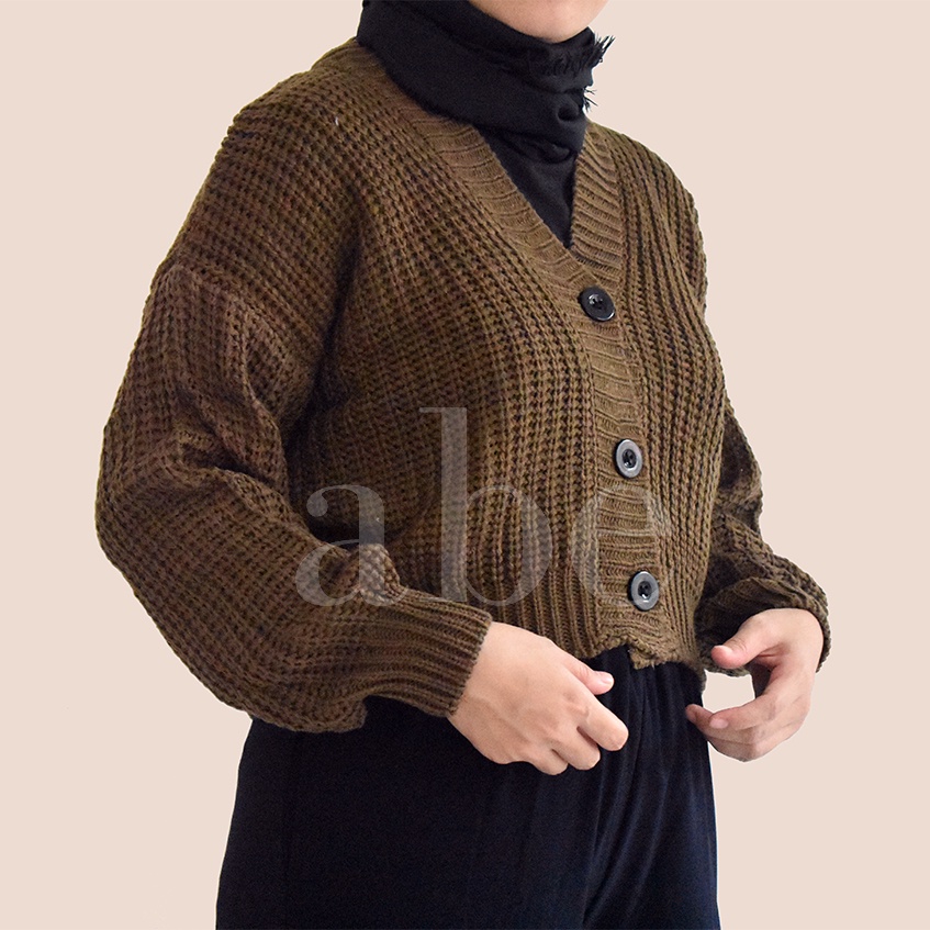 CARDIGAN RAJUT TEBAL KANCING TANPA KANTONG