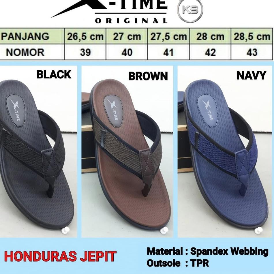 Terlaris Sandal Pria Casual XTime Honduras Jepit ..,..