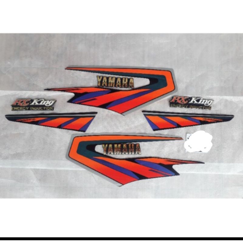 Striping stiker Lis RX king tahun 1997-1998 Merah set emblem Tengki dan box aki