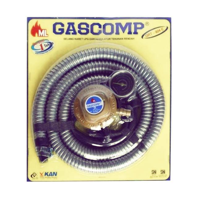 Selang karet LPG dan regulator tekanan rendah GASCOMP