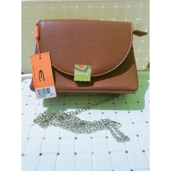 Emsio by Elizabeth Kaleena Sling Bag Brown (tas selempang/fashion) preloved