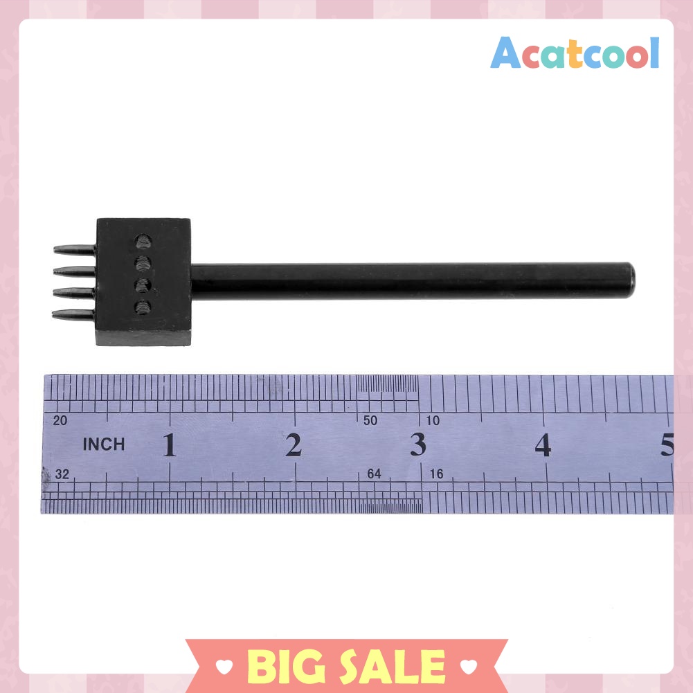 3pcs/Set 5mm Pitch 2 4 6 Prong Hardened Leather Hole Punch Leather Stitch