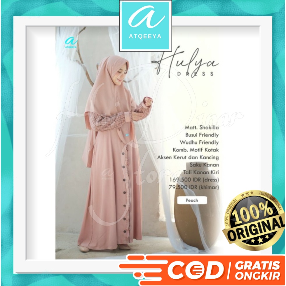 [Terbaru] Atqeeya Gamis Muslimah Hulya Set L Ready