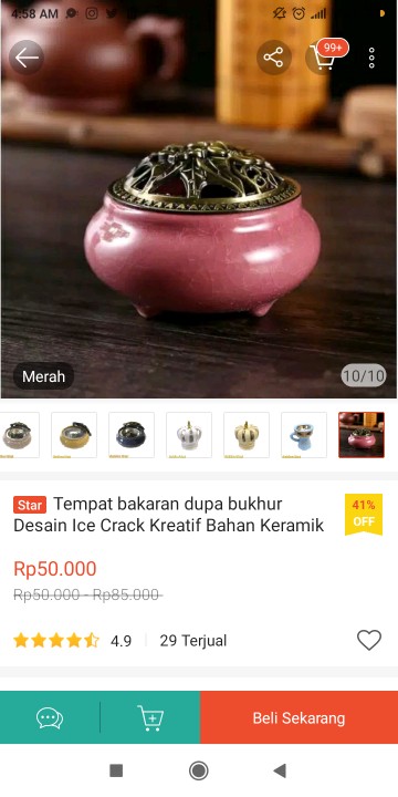 Tempat Bakaran Dupa Bukhur  Desain Ice Crack Kreatif Bahan Keramik