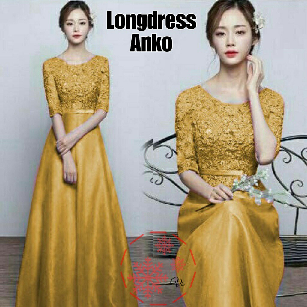 LONGDRESS PESTA ANKO  4ukuran/ PAKAIAN MEWAH WANITA FORMAL / PARTY / WEDING