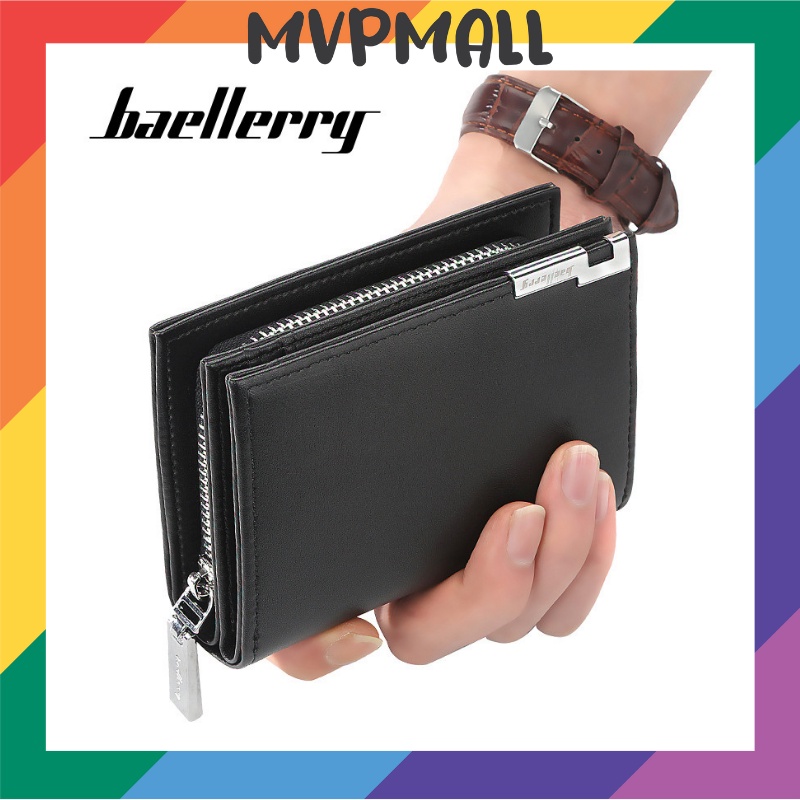 [BISA COD] Baellerry Dompet Pria Bahan Kulit PU Leather Premium Dompet Lipat Dompet Baellerry D1102