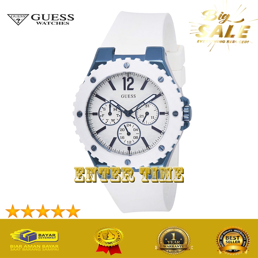 NEW ARRIVAL  JAM TANGAN WANITA IMPORT TERBARU MERK GUEES W0149L6 RUBBER STRAP JAM TANGAN KASUAL WANI