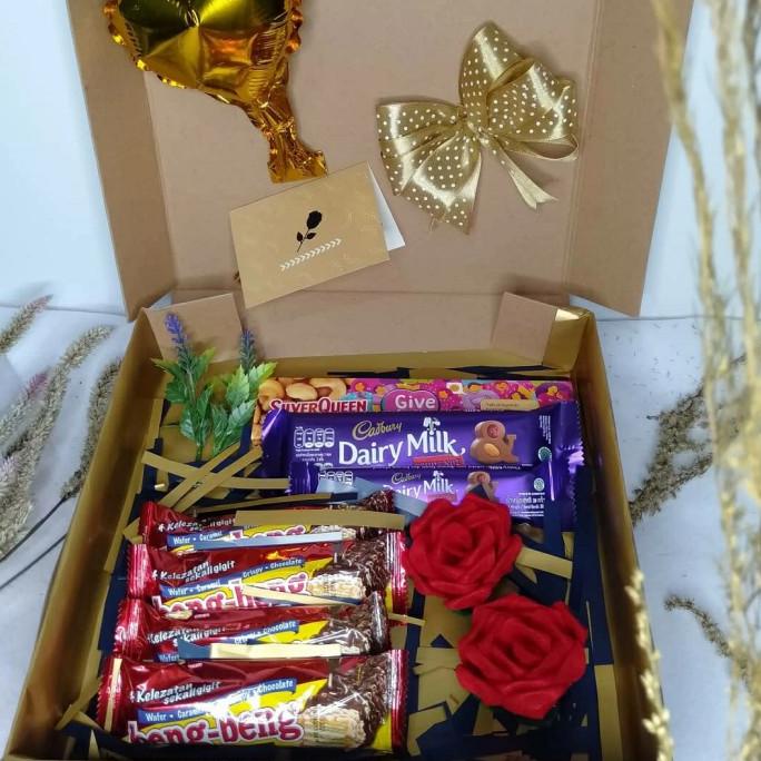 Buket Coklat Box,Bouquet Coklat Box,Gift,Kado,Hadiah,Buket Snack