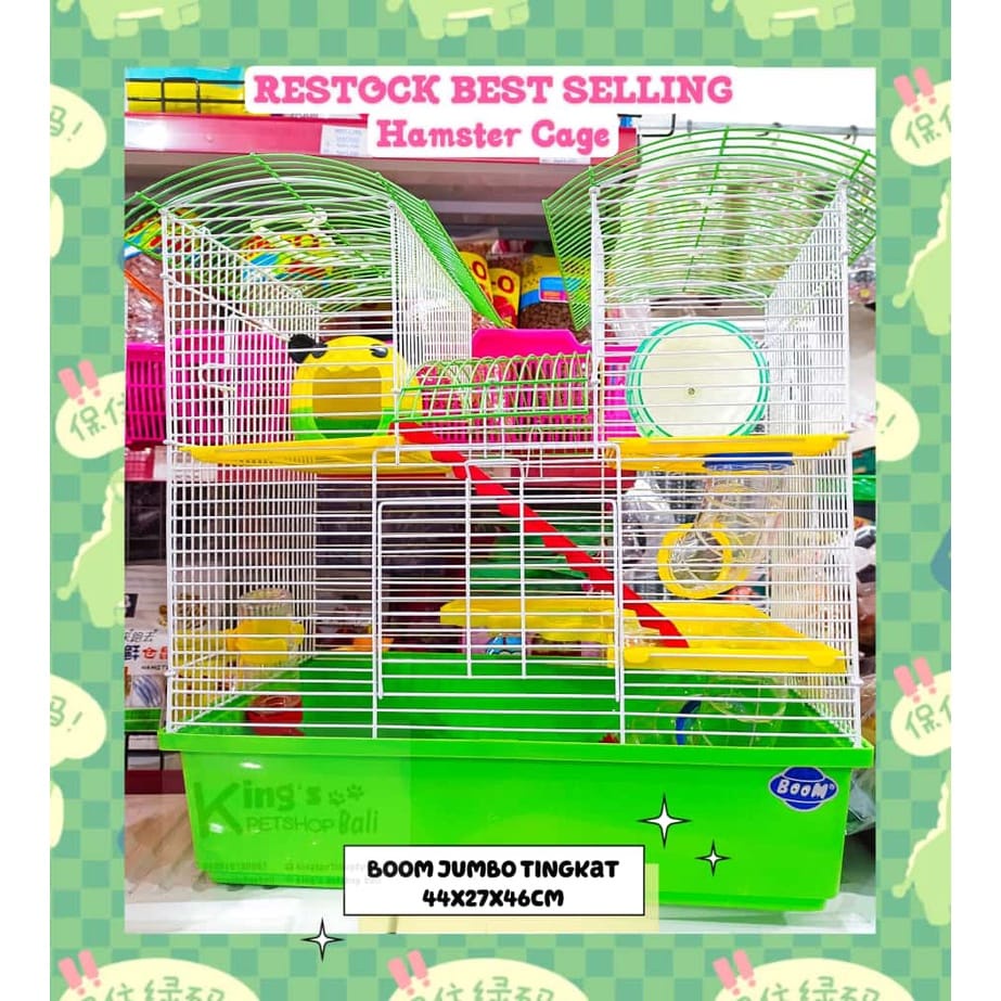 KANDANG HAMSTER BOOM 625 ( P:47 L:32 T:45 ) / Kandang Untuk Hewan / Kandang Hamster / Kandang Hamste