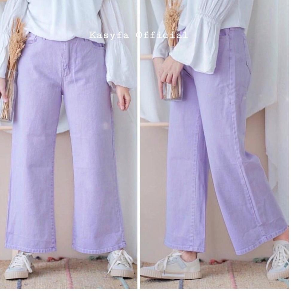 KULOT JEANS WARNA PUTIH REYSI  // BASIC KULOT JEANS LILAC [AJB.02Jl22ᴷ]