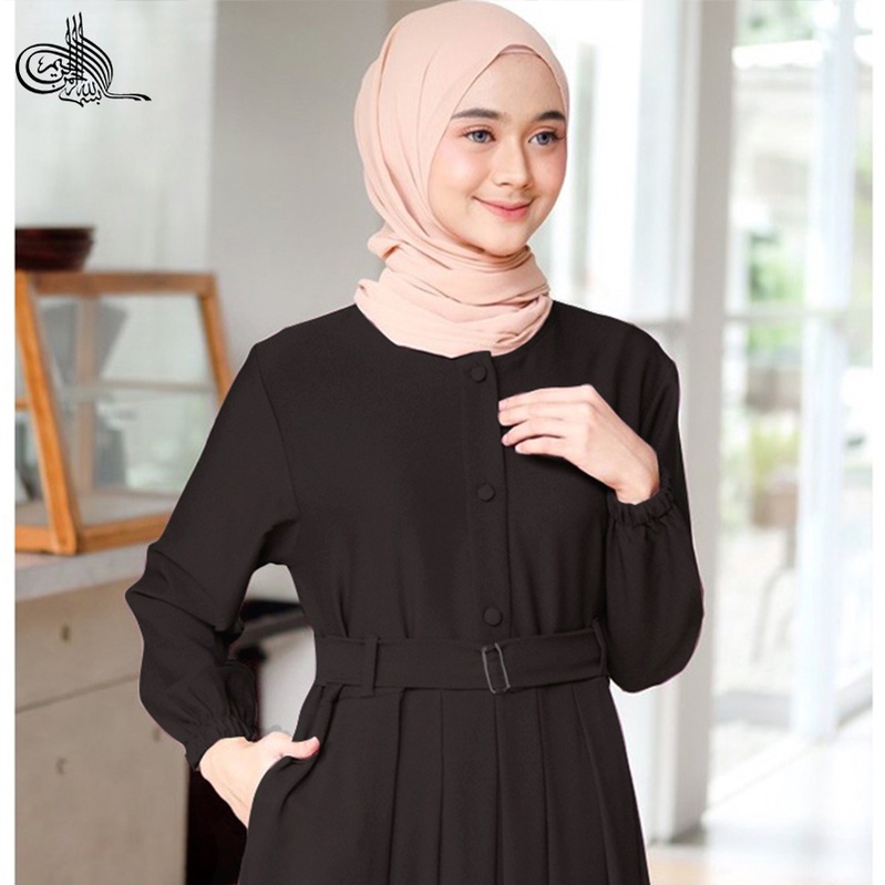 Gamis remaja Pesta Mewah Kekinian Premium Jumbo Syari Wanita Terbaru 2021 Polos Hitam Putih Modern